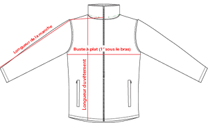 Charte de grandeur XB-4W (XS à 2XL)